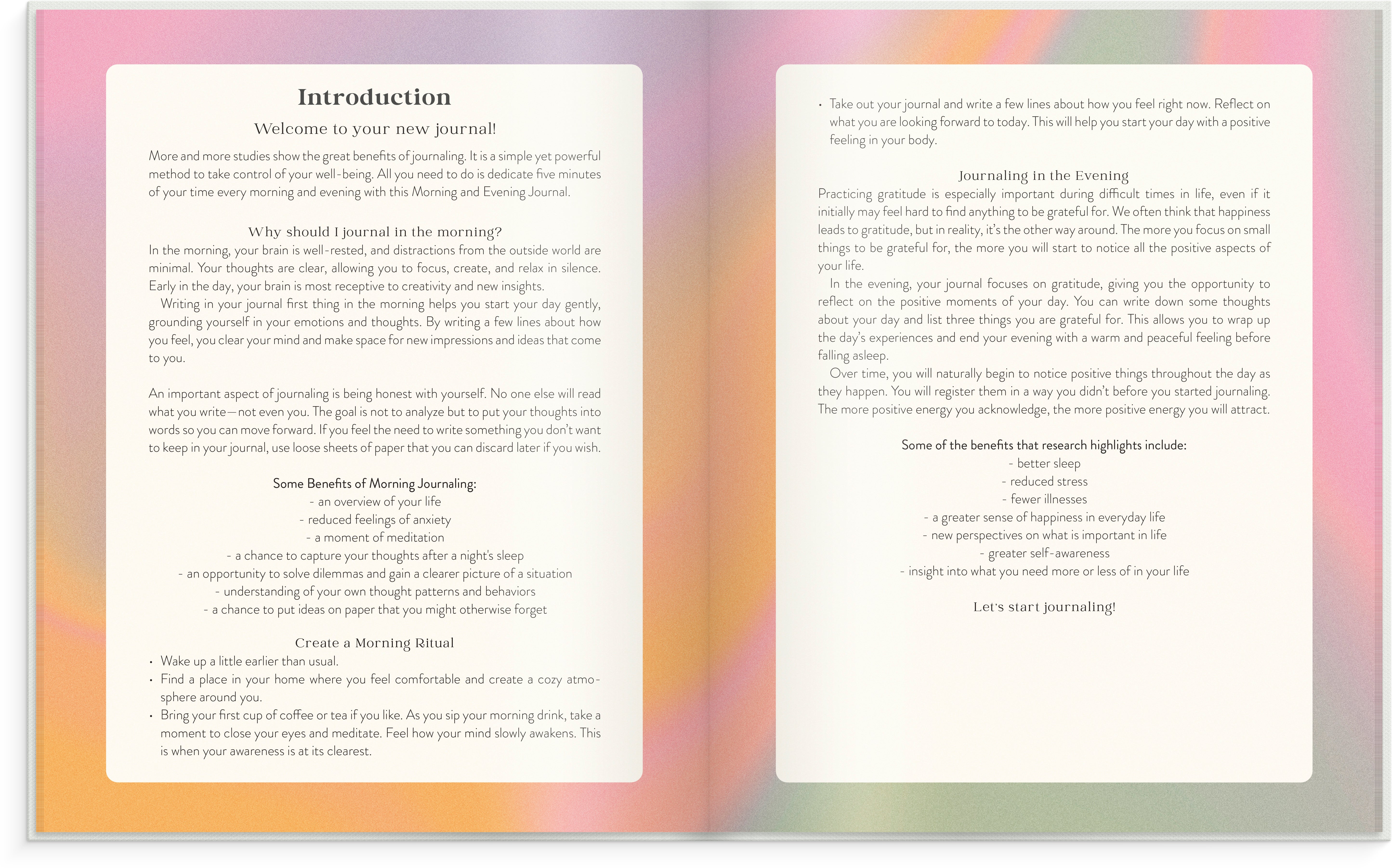 Ukekalender Morning and Evening Journal