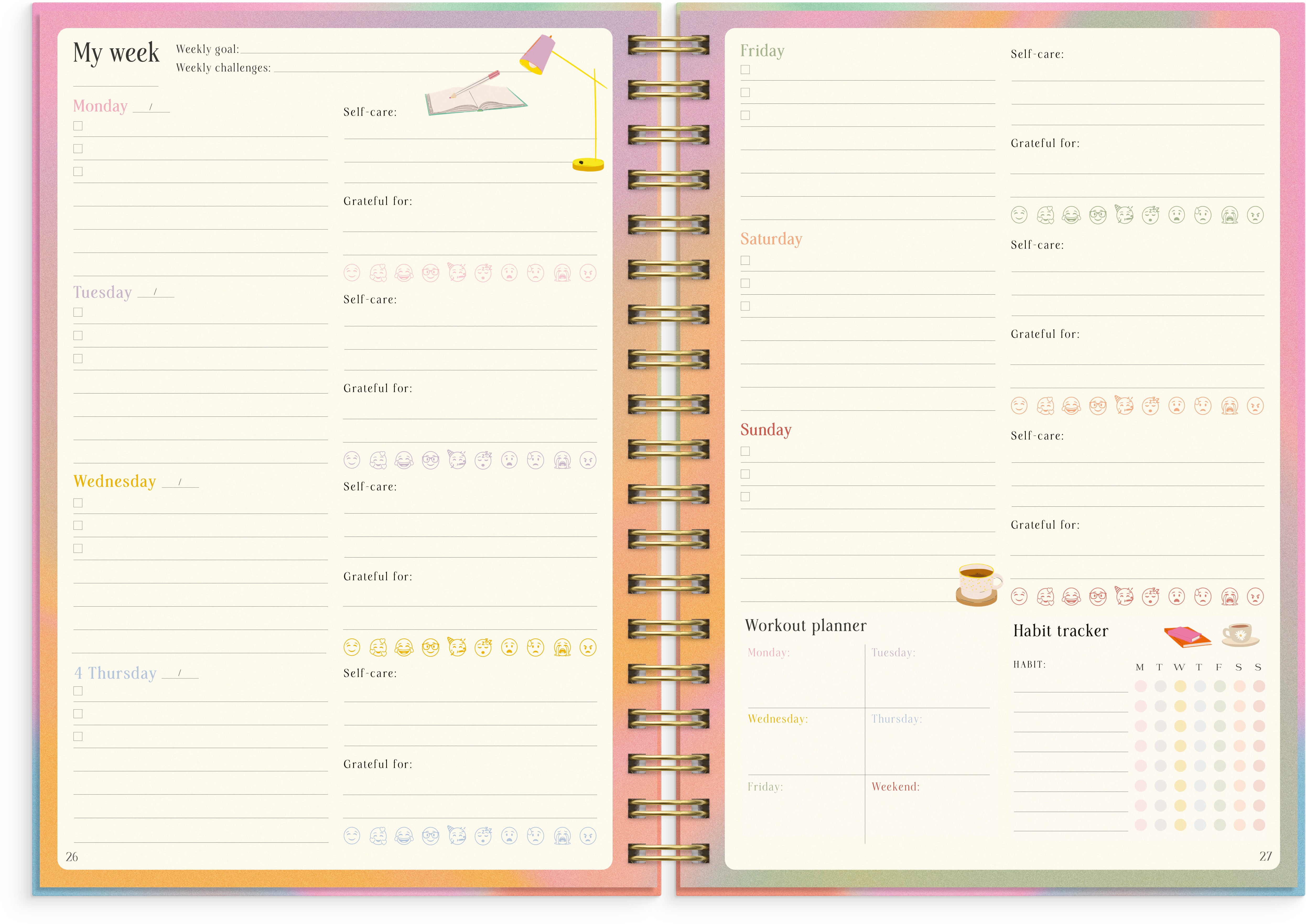 Ukekalender The Self Care Planner B5