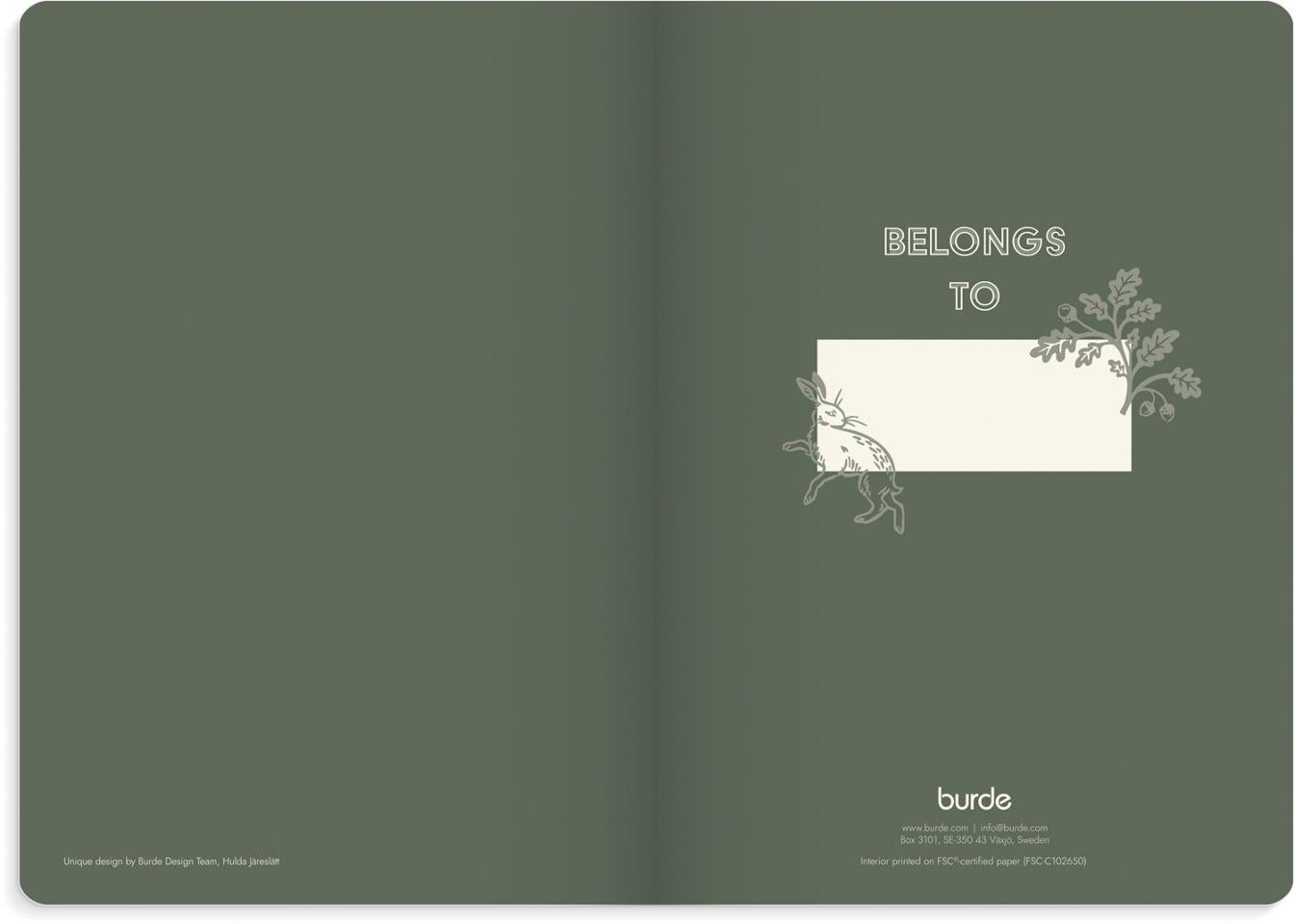 Notatbok Burde Deluxe A5 linjert Smooth Green