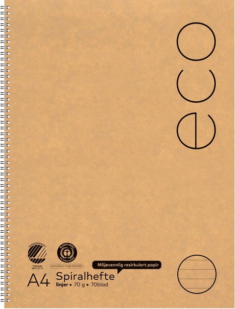 Spiralhefte Norli A4 70g 70bl linjer