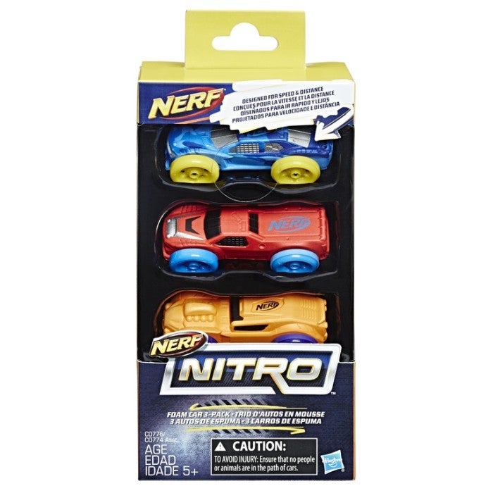 Nerf Nitro Foam Car 3Pk Ass