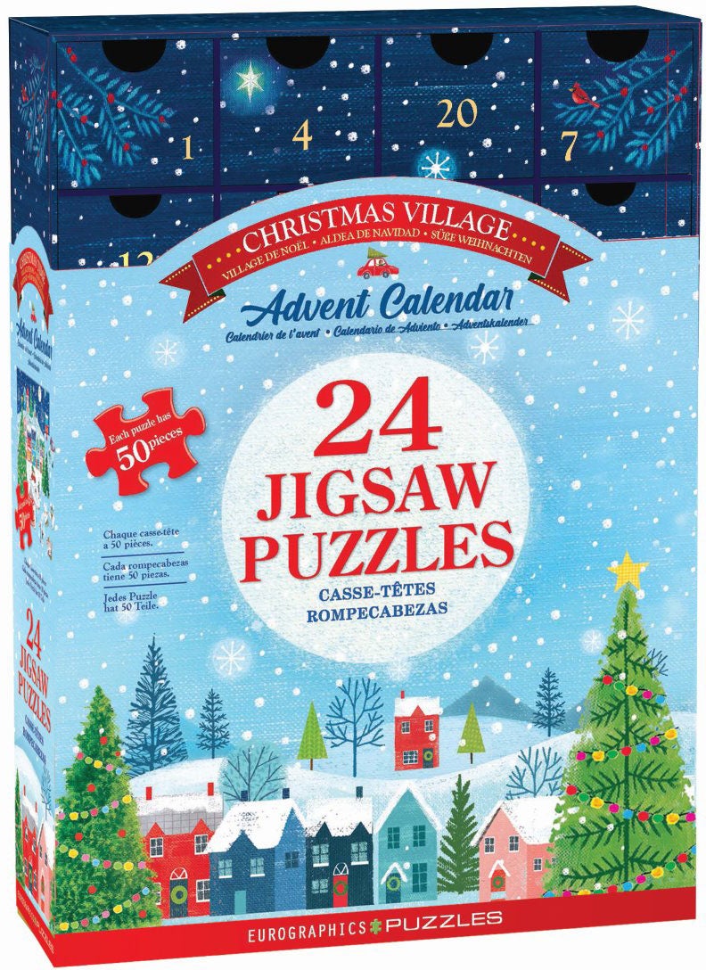 Puslespill 24x50 Adventskalender Julebyen