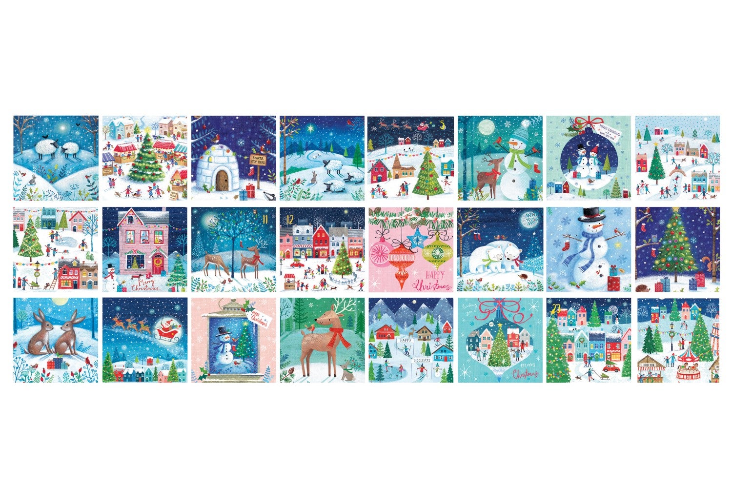 Puslespill 24x50 Adventskalender Julebyen