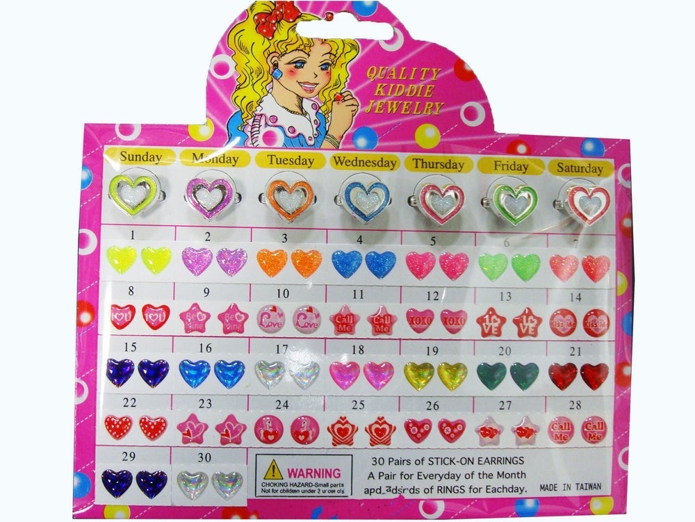 Ringer og Stick on Ørepynt Blister