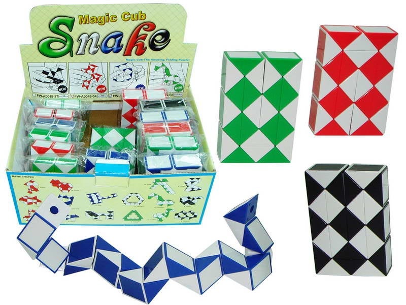 Kube slange 42cm ass farger