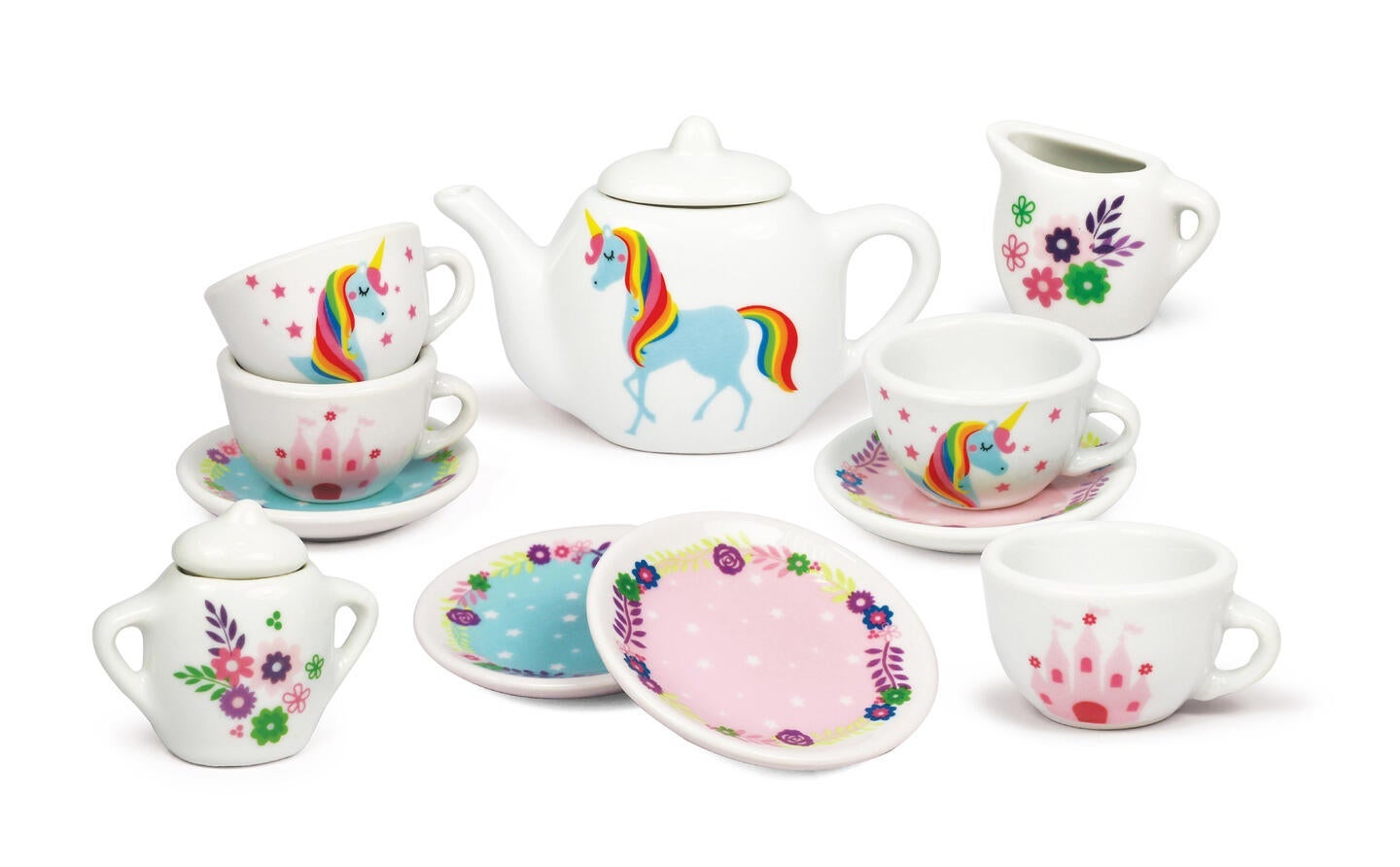 Tesett i Porselen Unicorn 13 Deler