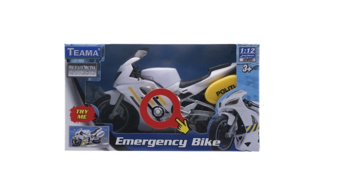 Teama Norsk Politimotorsykkel m/lyd (20cm) - Teama