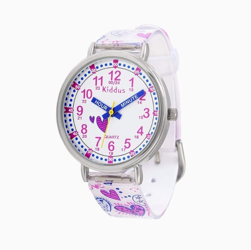 Kiddus Barneklokke  Ass  m/time og minuttviser