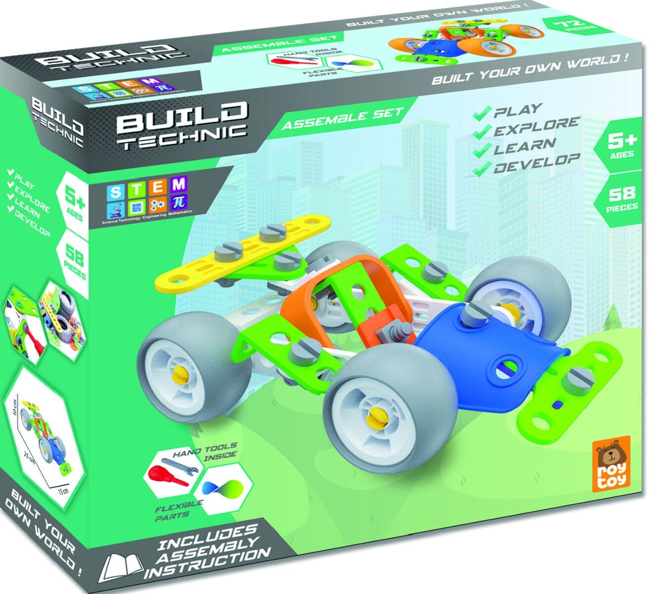 Racerbil Byggesett 58 Deler Build Technic