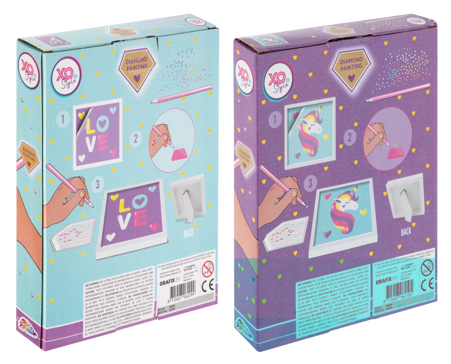 Diamond Painting Diamant Stickers m/ramme 2ass