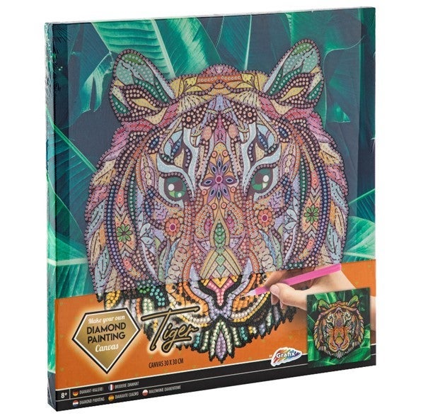 Diamond Stickers På Lerret Tiger Diamond Painting