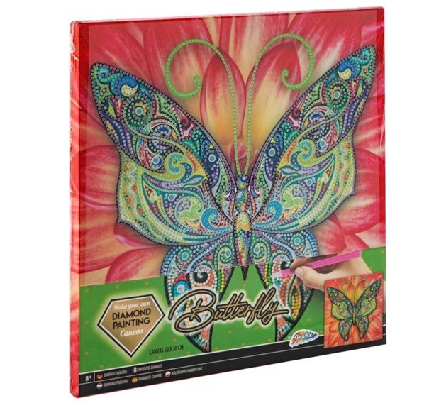 Diamond Stickers På Lerret Sommerfugl Diamond Pain