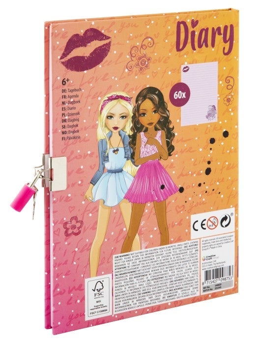 Dagbok Besties m/60 sider og lås