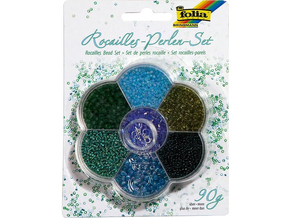 Perlesett Små Blå Grønn