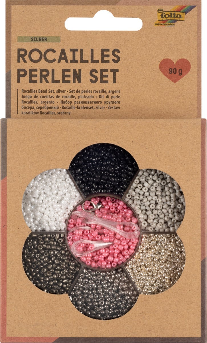 Hobby Perlesett Små Sølv Sort