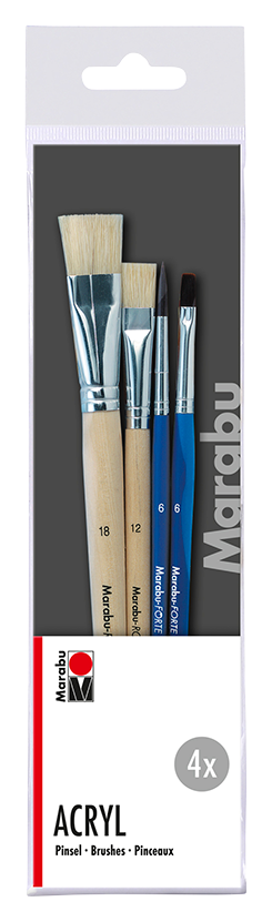 Penselsett Marabu Acryl Sett 4 Stk