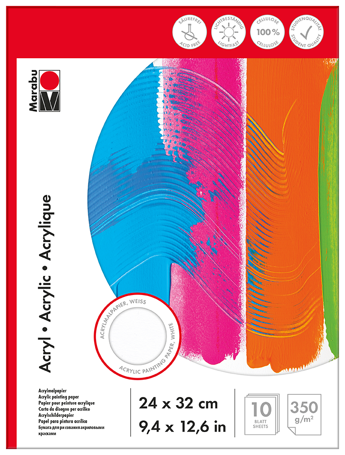 Maleblokk Marabu 24X32Cm 350g 10Ark