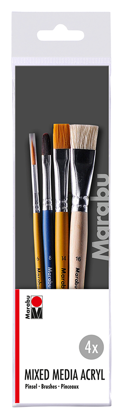 Penselsett Marabu Basics 4Stk