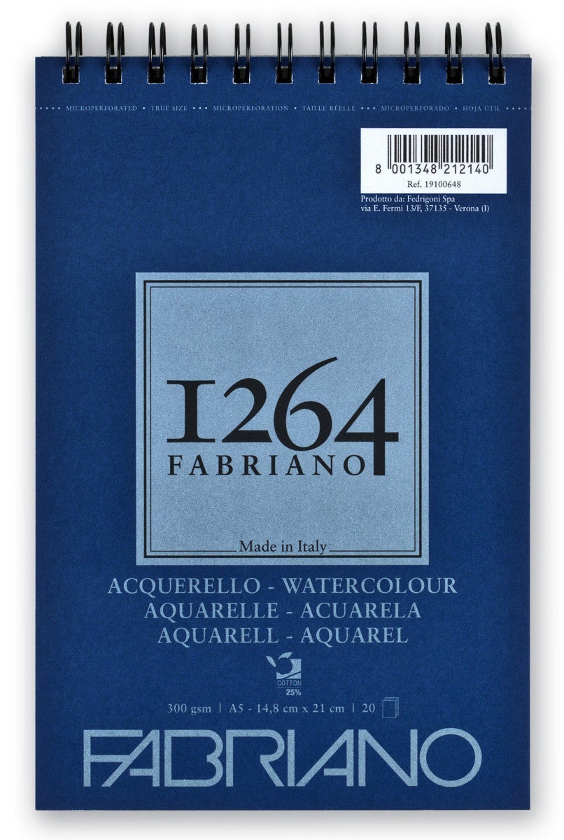 Fabriano 1264 Akvarellblokk A5 300G 20ark