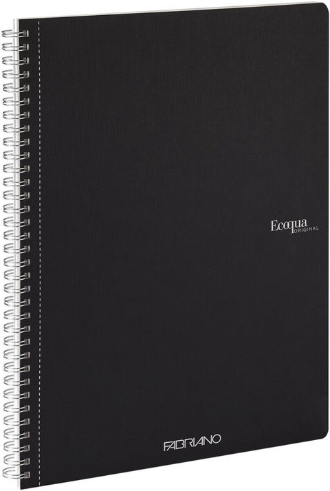 Notatbok EcoQua Original Spiral A4 Ruter 5mm Sort - Stiftet