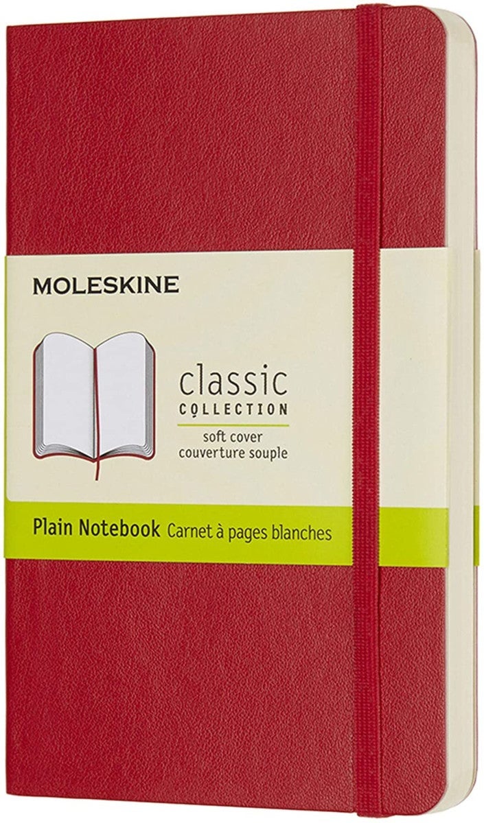 Moleskine Notatbok Ulinjert Myk Pocket Rød