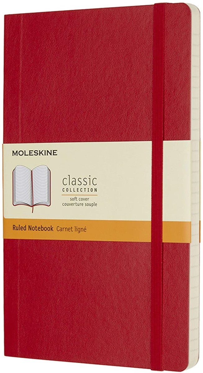 Moleskine Notatbok Linjert Rød Myk L