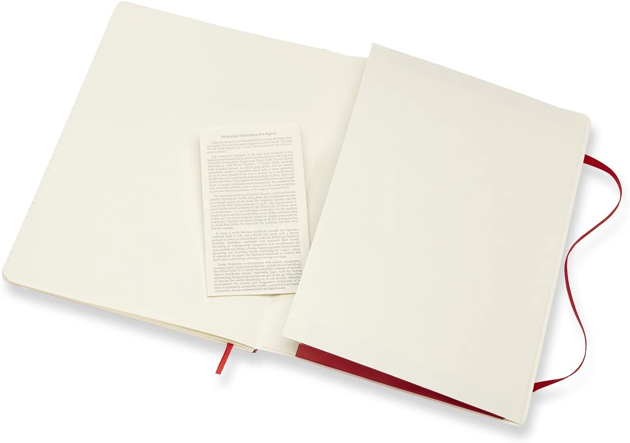 Moleskine Notatbok Linjert Rød Myk XL