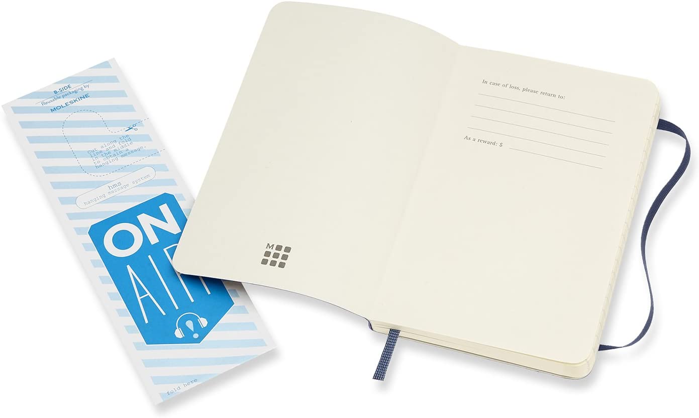 Moleskine Notatbok Linjert Safir Myk Pocket