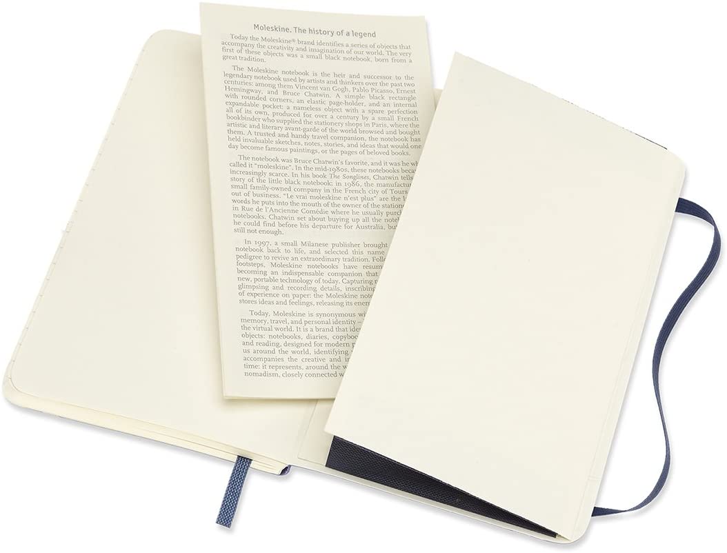 Moleskine Notatbok Linjert Safir Myk Pocket