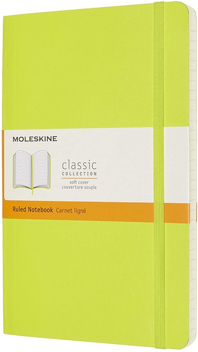 Moleskine Notatbok Soft L Linjert Lemon Green