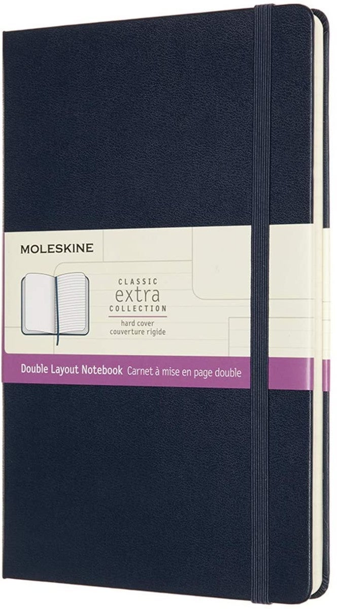 Notatbok Moleskine L linjert/blank Blå Hard