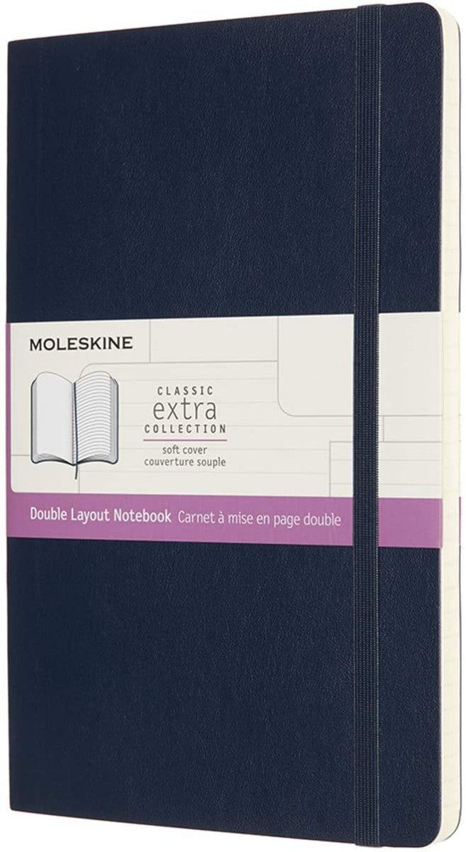 Notatbok Moleskine L linjert/blank Blå Soft