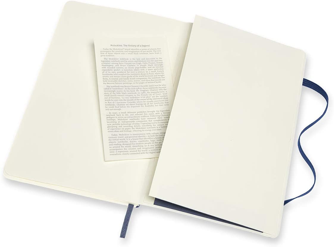 Notatbok Moleskine L linjert/blank Blå Soft