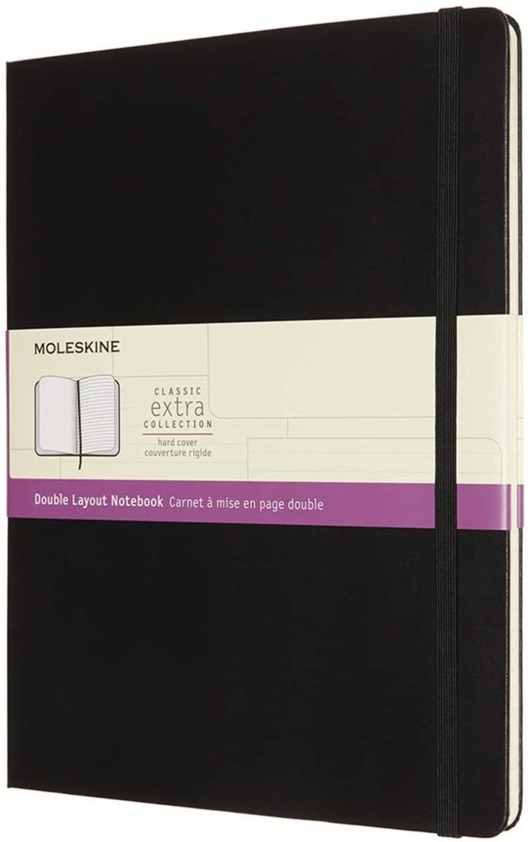 Notatbok Moleskine XL linjert/blank Sort Hard