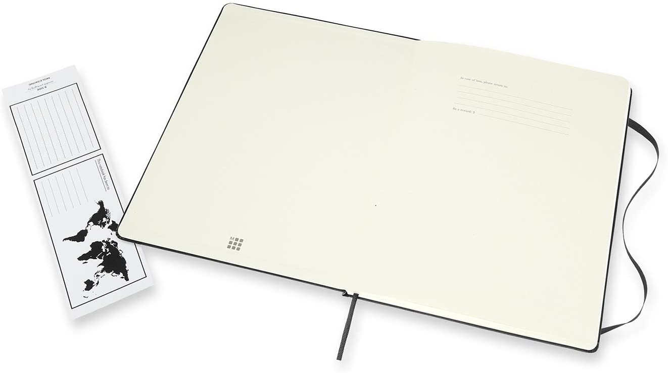 Notatbok Moleskine XL linjert/blank Sort Hard