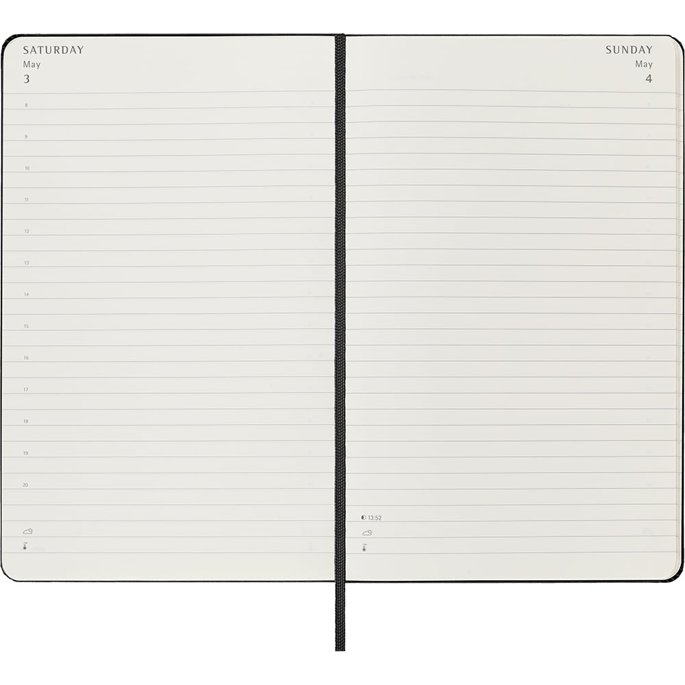Kalender Moleskine 2025 Hard Large Dag Sort