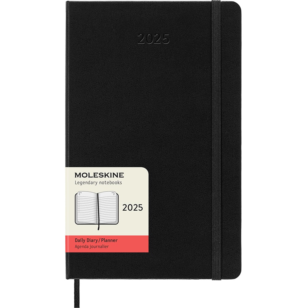 Kalender Moleskine 2025 Hard Large Dag Sort