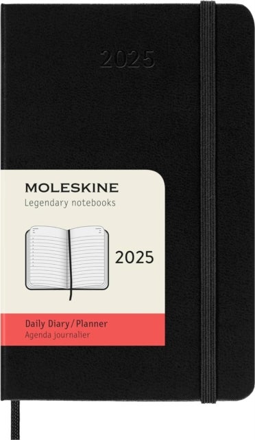 Kalender Moleskine 2025 Hard Pocket Dag Sort