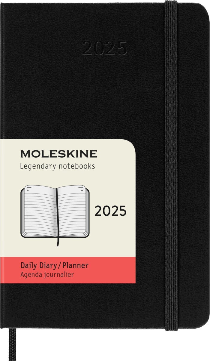 Kalender Moleskine 2025 Hard Pocket Dag Sort
