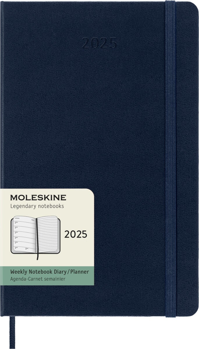 Kalender Moleskine 2025 Hard Large Uke Notat Blå