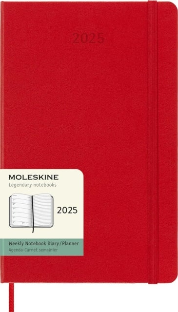 Kalender Moleskine 2025 Hard L Uke Notat Rød