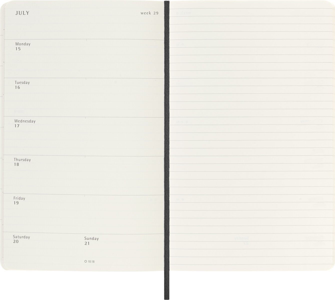 Kalender Moleskine 24/25 18m Myk Large Uke Sort