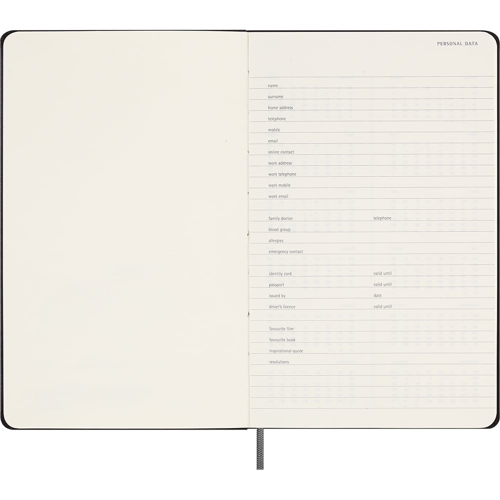 Moleskine Kalender u/dato Uke Hard Large Sort