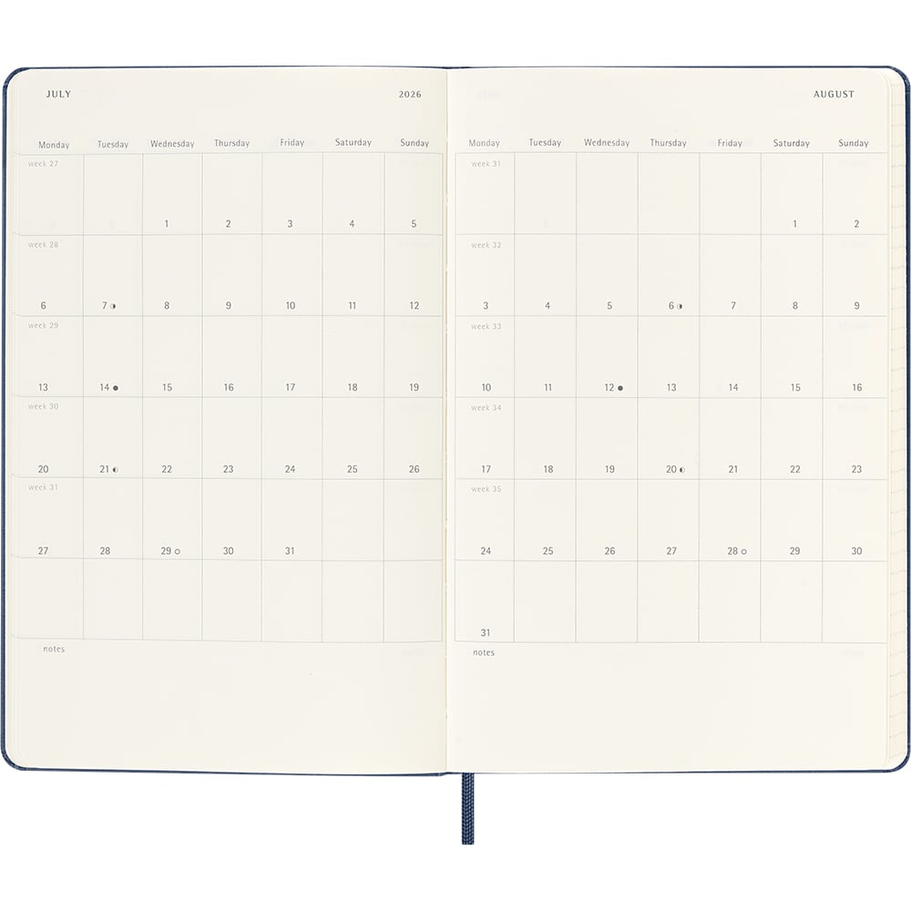 Kalender Moleskine 25/26 18M Hard Large Uke Blå