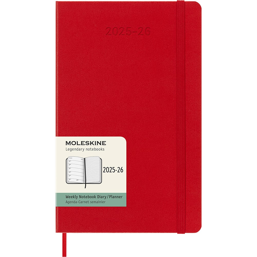 Kalender Moleskine 25/26 18M Hard L Uke Rød