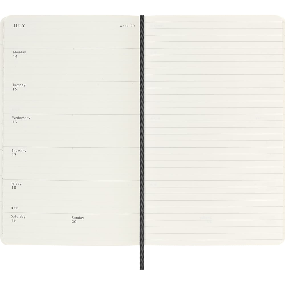 Kalender Moleskine 25/26 18M Soft Large Uke Sort