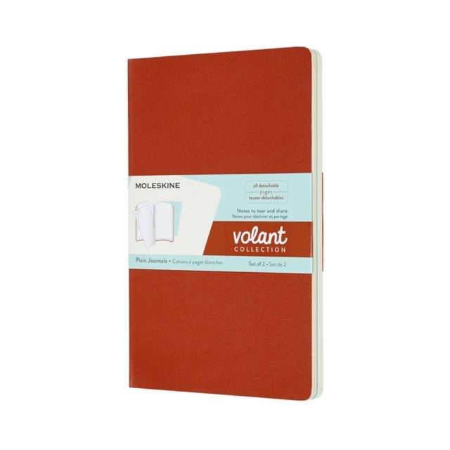 Moleskine Notatbok Volant Ulinjert 2pk Orange Blue Large