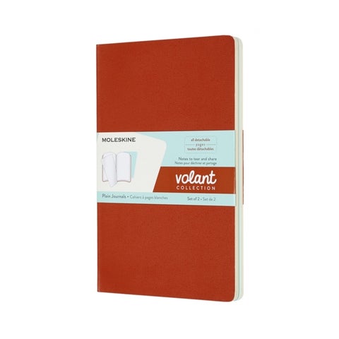 Moleskine Notatbok Volant Ulinjert 2pk Orange Blue Large