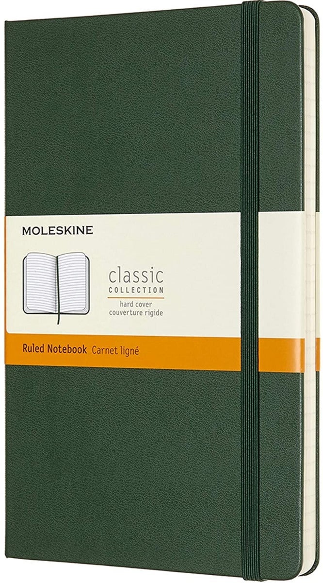 Moleskine Notatbok Linjert Myrtle Green Hard Large