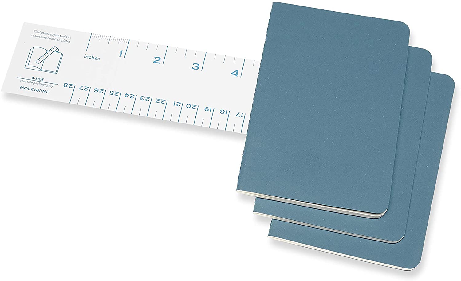 Moleskine Notatbok 3pk P Linjert Brisk Blue